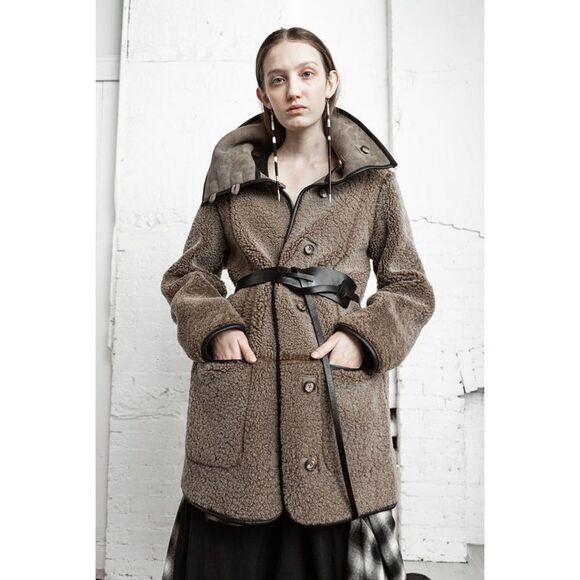 Free People x Nicholas K Alpine Reversible Sheepskin Shearling Leather Fur Coat - Picture 11 of 16